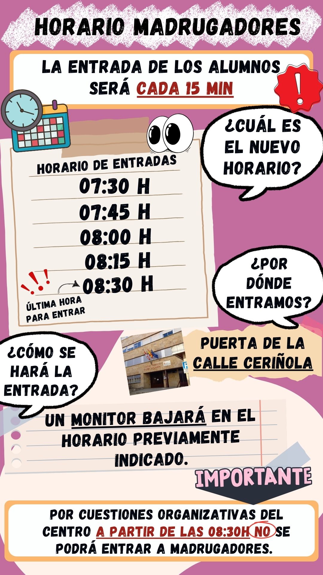 Horario madrugadores